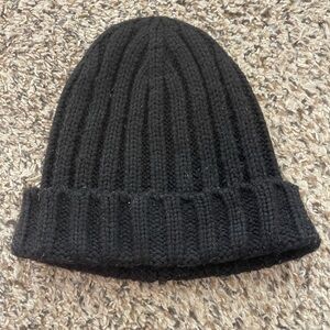 Rylee + cru black baby beanie Black Ribbed Knit Beanie